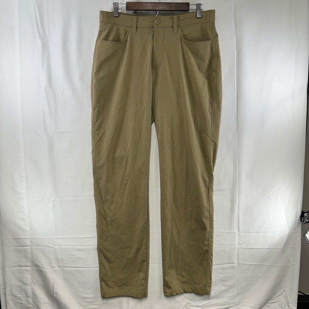 Under Armour Performance Pants Mens 34/34 Tan Loose Fit 1300198